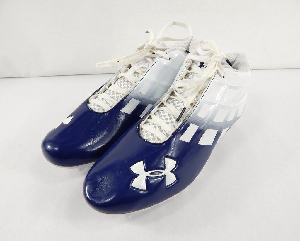 2013 Utah State Under Armour Team Mercenary 5/8 Navy/White Football Cleats 11.5 Pic2