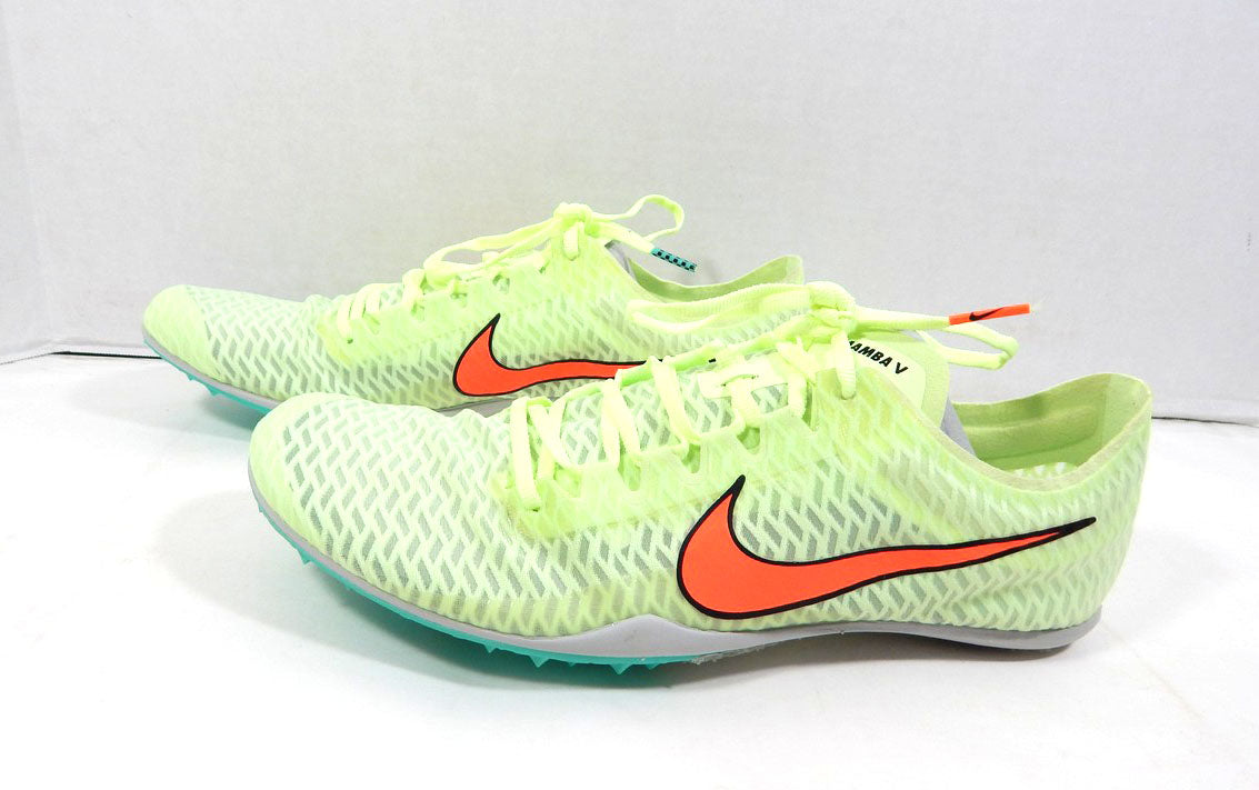 Utah State Aggies Nike Zooom Mamba V Neon Yelllow Track Spikes Size 9 Pic2