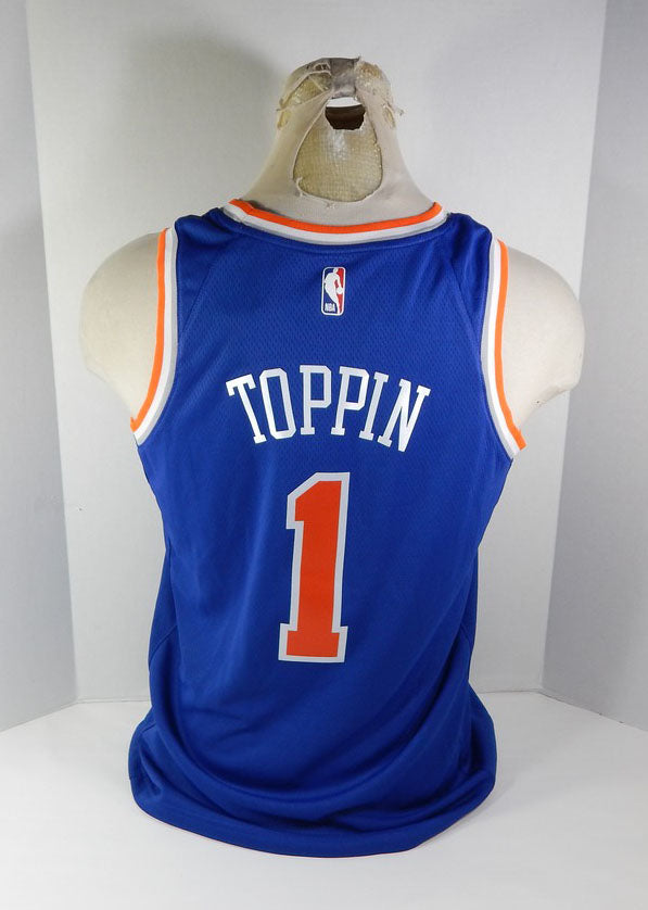 2022-23 Mens NY Knicks Obi Toppin Nike Blue Swingman Edition Jersey Size 48 Pic2