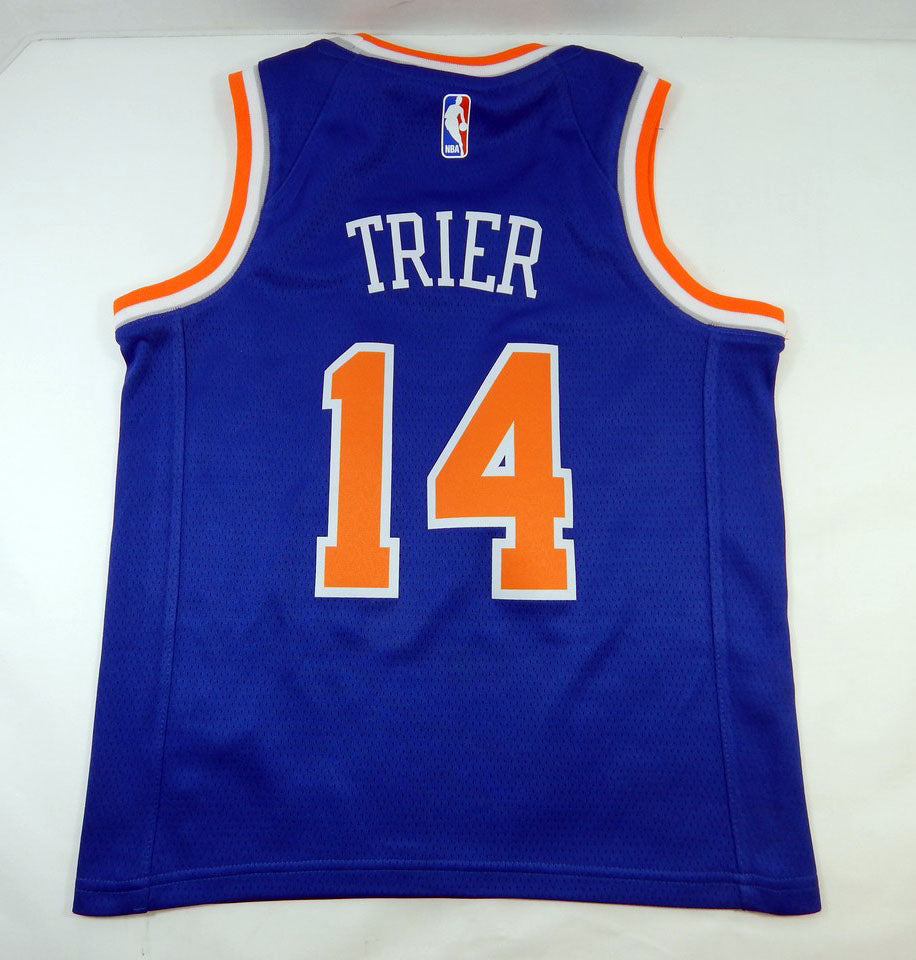 2017 Youth New York Knicks Allonzo Trier #14 Swingman Blue Jersey Nike S Pic2
