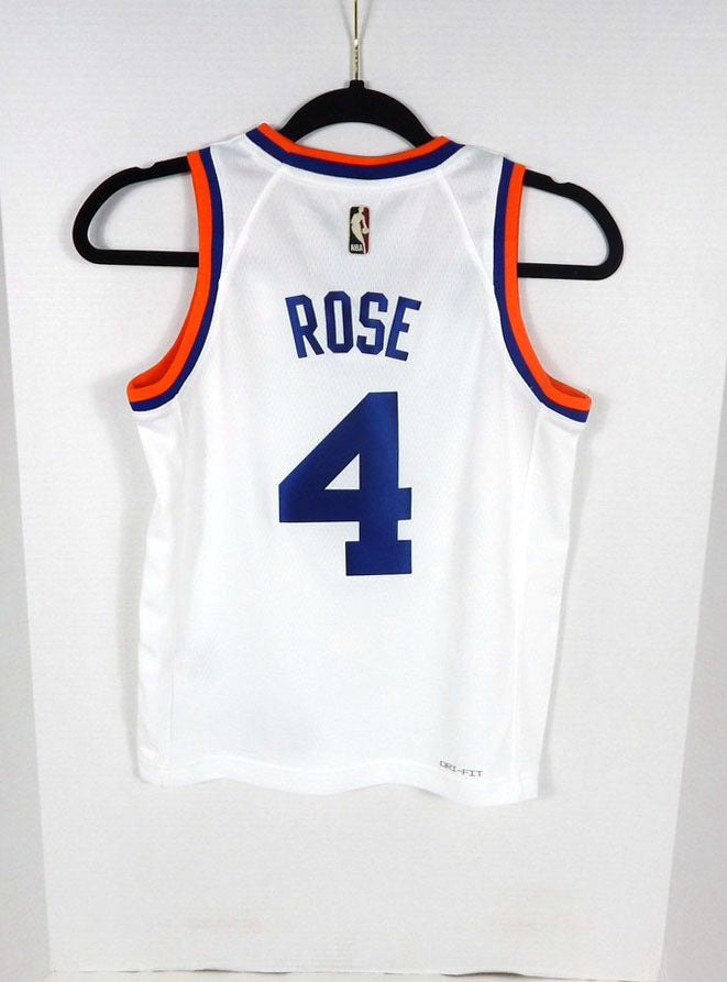 2021-22 Youth NY Knicks Derrick Rose #4 Swingman White Jersey Nike S 801921 Pic2
