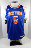2017 Youth New York Knicks Dennis Smith Jr #5 Swingman Blue Jersey Nike L
