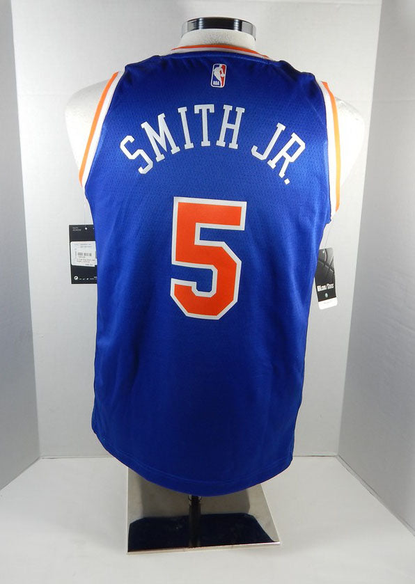 2017 Youth New York Knicks Dennis Smith Jr #5 Swingman Blue Jersey Nike L Pic2