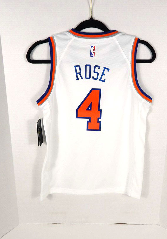 2021-22 Youth New York Knicks Derrick Rose #4 Swingman White Jersey Nike M Pic2