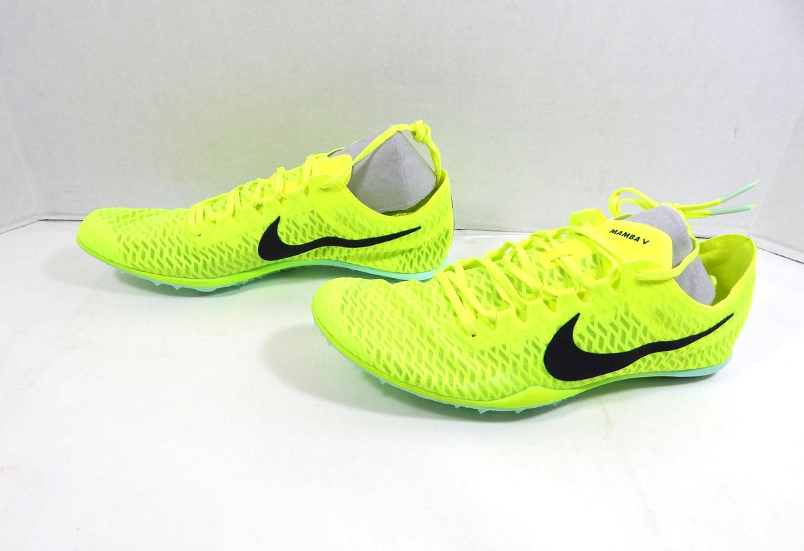 Utah State Aggies Nike Zooom Mamba V Neon Yellow Track Spikes Size 8 Pic2