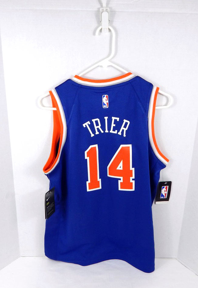 2019 Youth New York Knicks Allonzo Trier #14 Swingman Blue Jersey Nike L Pic2