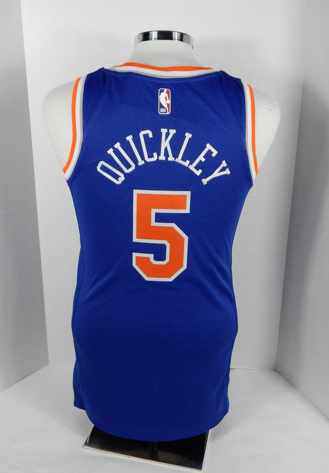 2020-21 Mens New York Knicks Immanuel Quickley #5 Swingman Blue Jersey Nike 40 Pic2