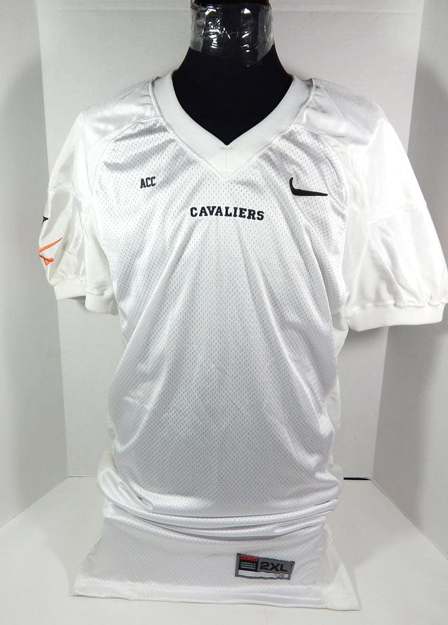 2000's Nike Virginia Cavaliers Blank Game Issued Jersey Blk ACC Patch White 2XL