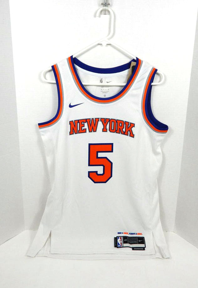 2022-23 Mens New York Knicks Immanuel Quickley #5 Dri-Fit White Jersey Nike 40