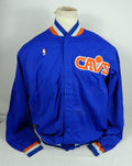 Mens 1980s Cleveland Cavaliers Dell Curry #30 Warm-ups Blue S 48/40 SandKnit