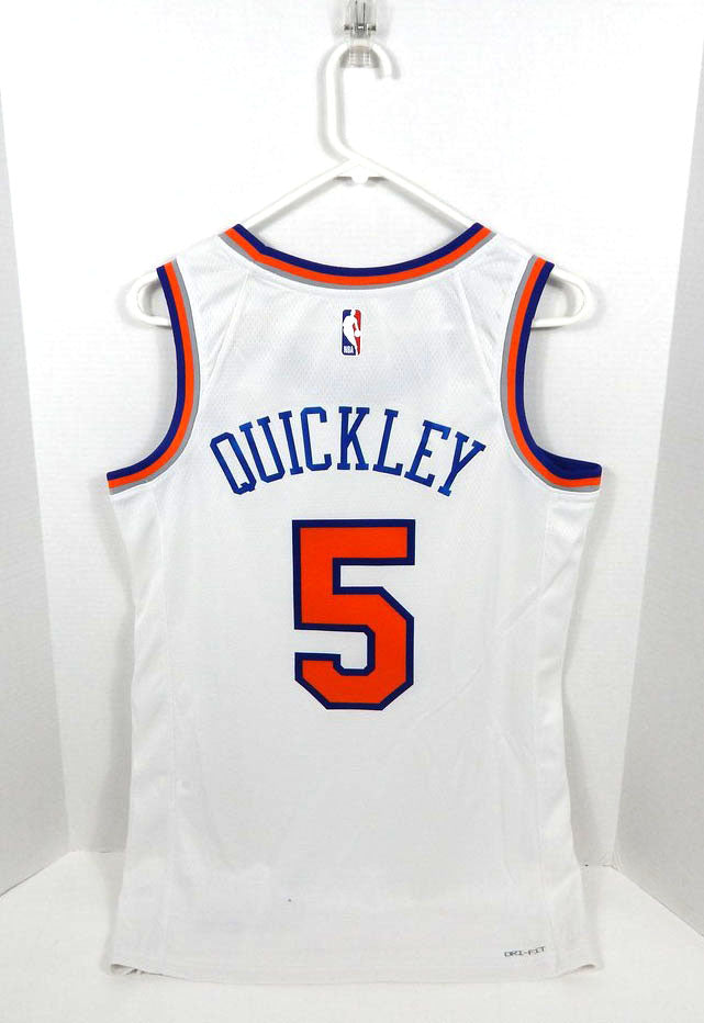2022-23 Mens New York Knicks Immanuel Quickley #5 Dri-Fit White Jersey Nike 40 Pic2