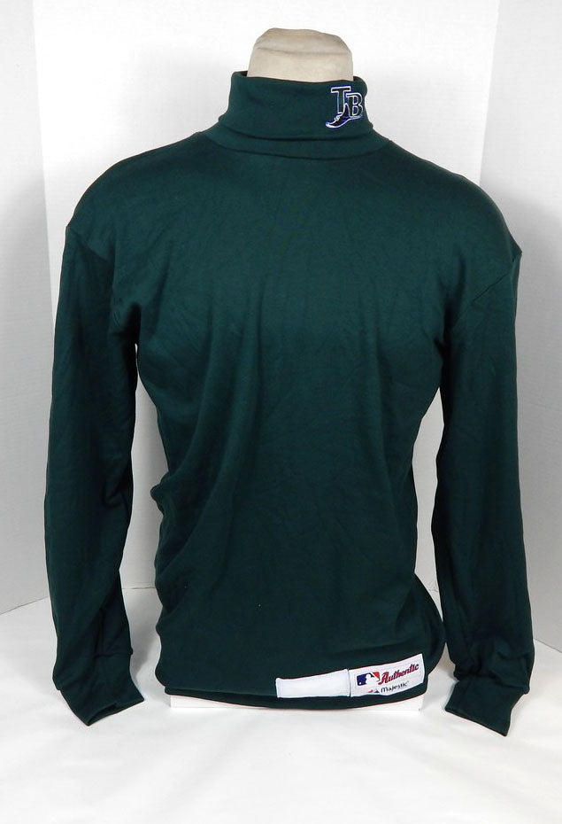 2000s Mens Tampa Bay Rays Authentic Team Issued Green Turtleneck Majestic 2XL