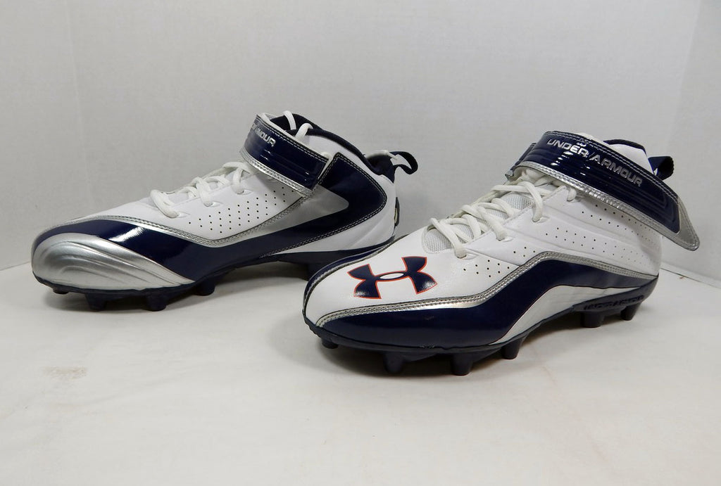2011 Auburn Tigers Under Armour Team Fierce III MC White Football Cleats 13.5