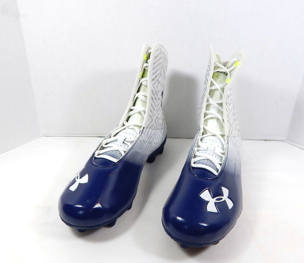 2013 Auburn Tigers UA Team Highlight MC DEMO White/Navy Football Cleats 13.5 Pic2