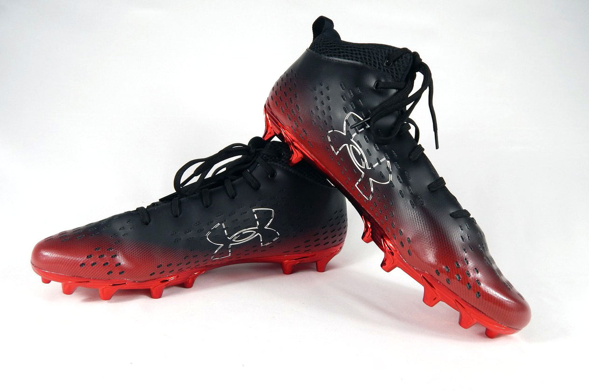 Under Armour Spot Light LowTop Texas Tech Black/Red Football Cleats Size 13.5 Pic2