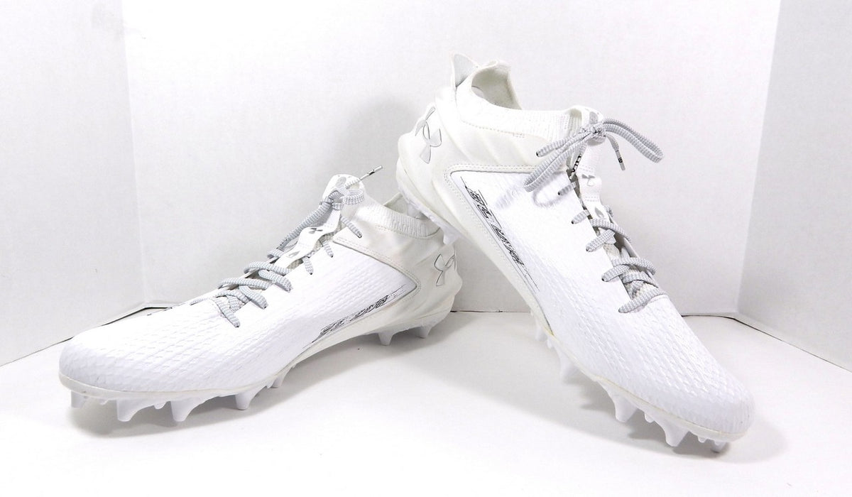 Under Armour Blur 2 LowTop Texas Tech White Football Cleats Size 15 Pic2