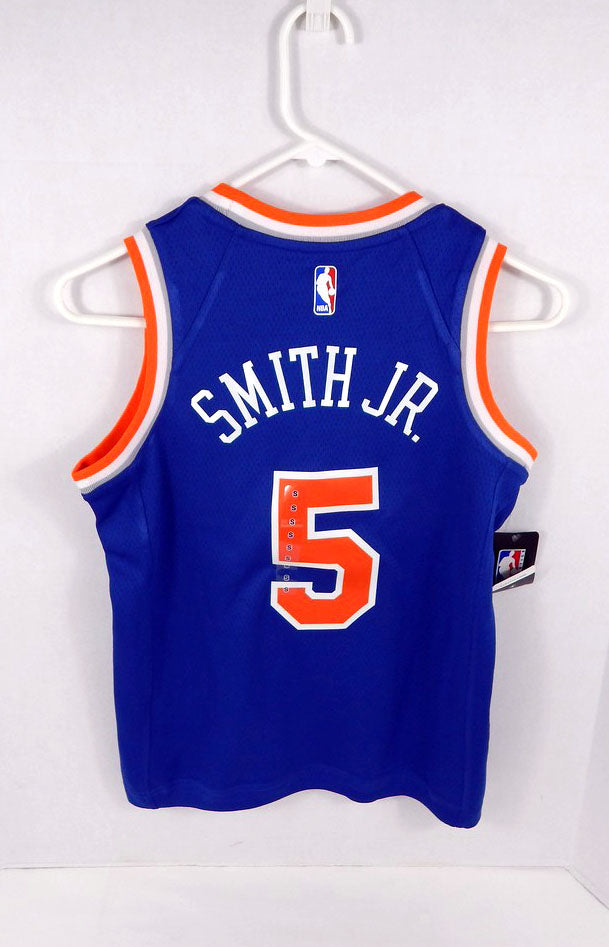 2018 Youth New York Knicks Dennis Smith Jr #5 Swingman Blue Jersey Nike S Pic2