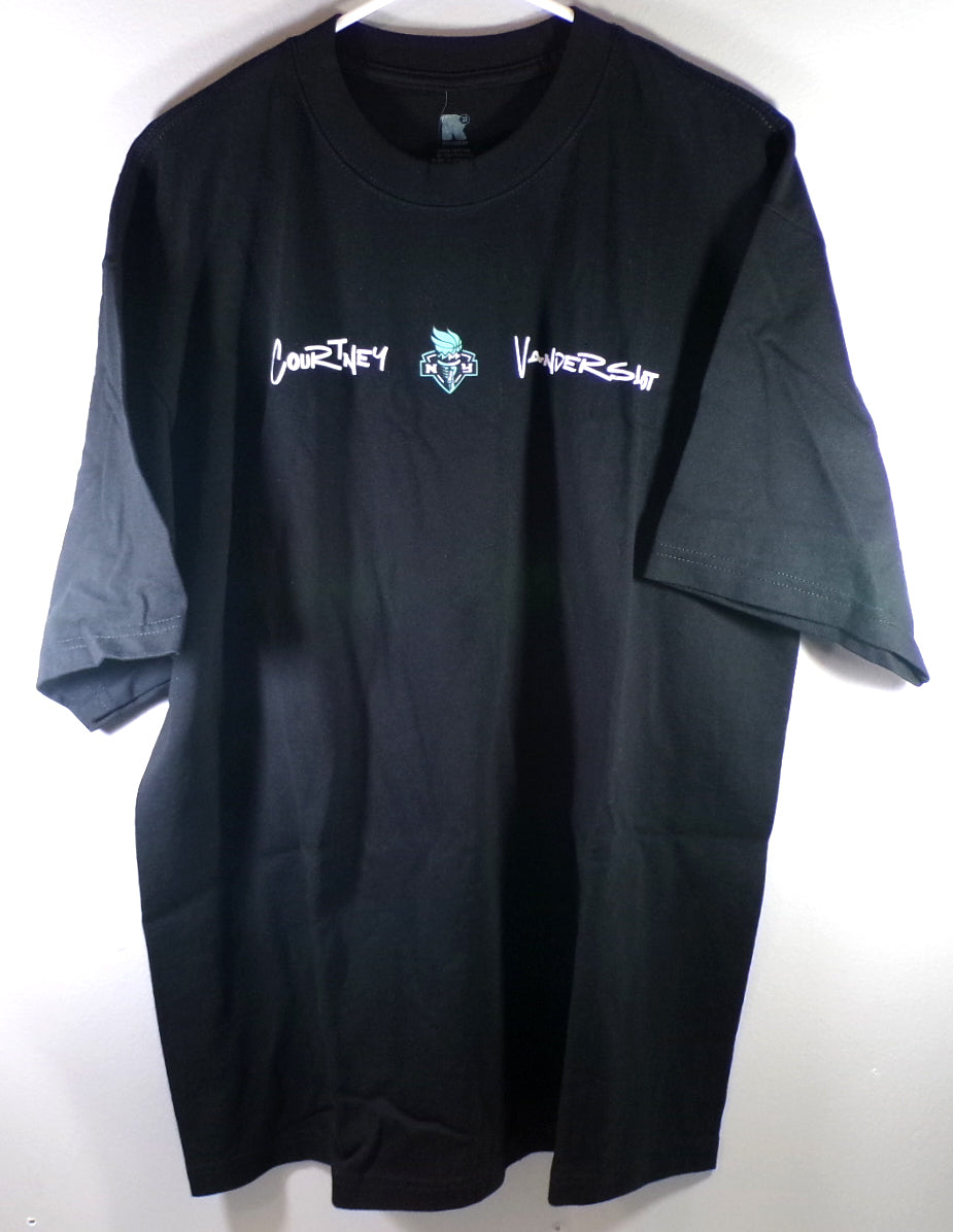 Courtney Vandersloot #22 New York Liberty Round 21 Tee Shirt Black Large Pic2