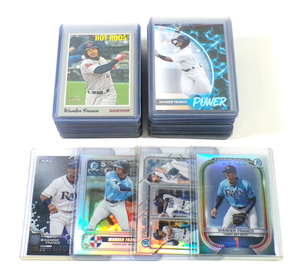 Lot of (53) 2019 to 2022 Wander Franco Cards RC's Topps Bowman Chrome Heritage