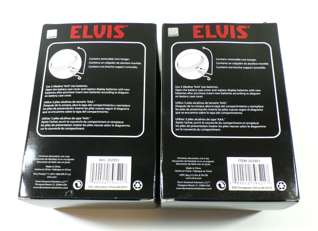 Lot of (2) Elvis Presley Now Showing Musical Ornaments "That's All Right" NIP Pic2
