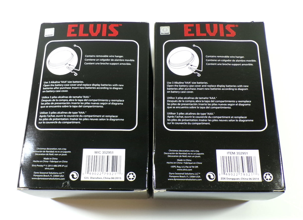 Lot of (2) Elvis Presley Now Showing Musical Ornaments "That's All Right" NIP Pic2