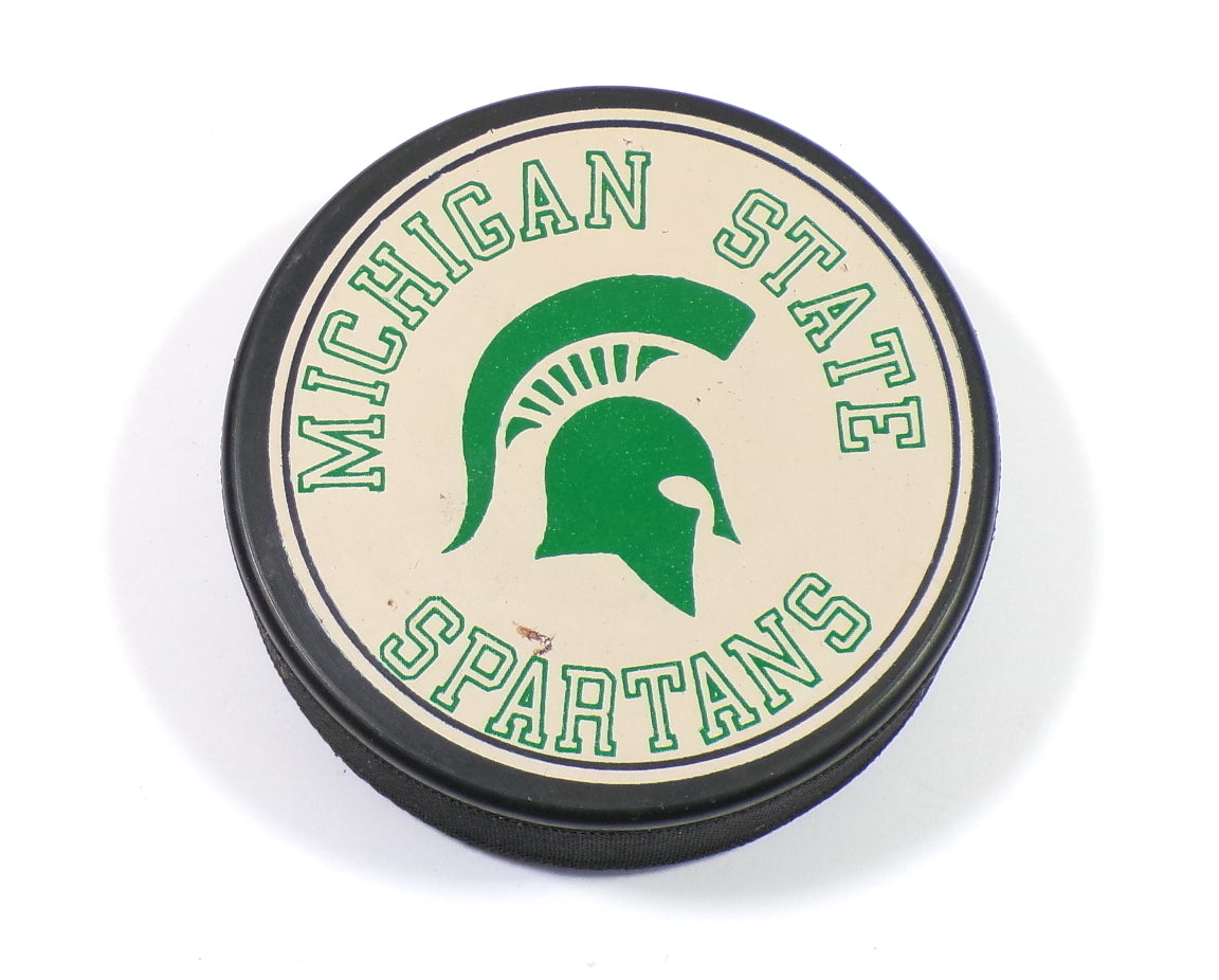 Michigan State MSU Spartans Official Vintage Hockey Puck Blank Back