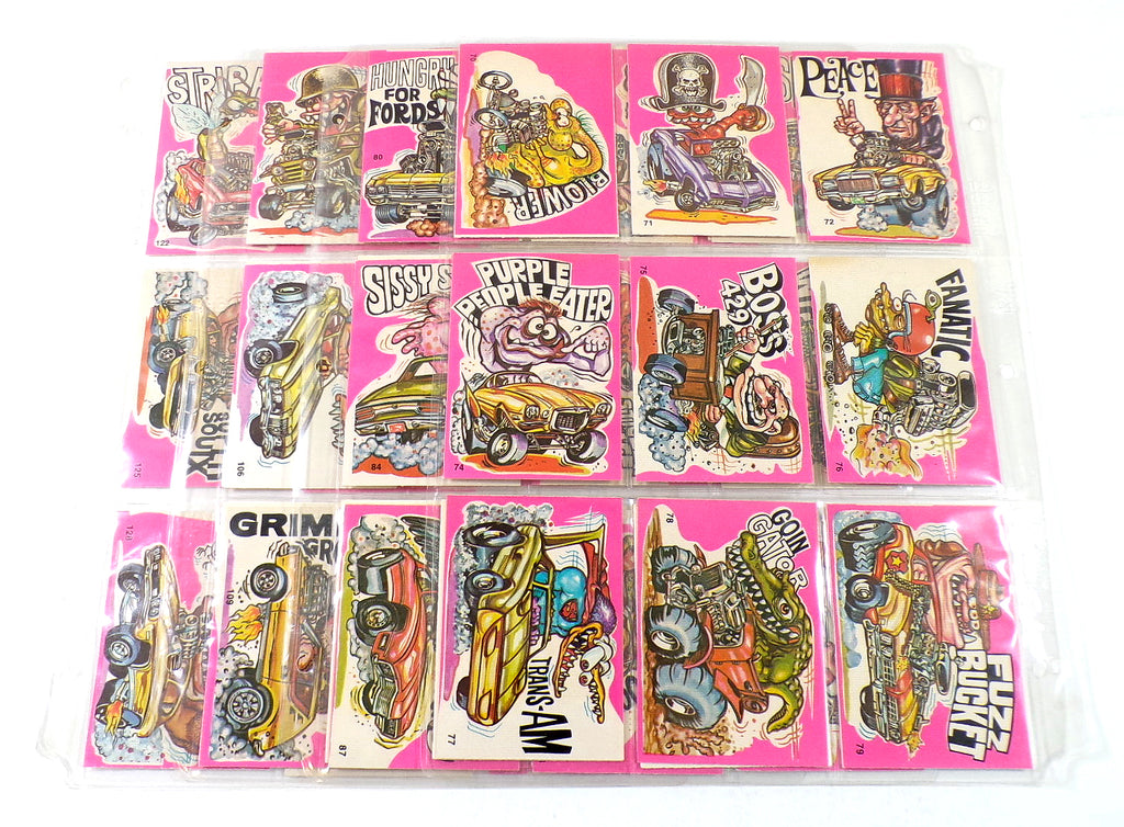1973 Donruss Fantastic Odd Rods Sticker Cards Near Complete Set (59/66)