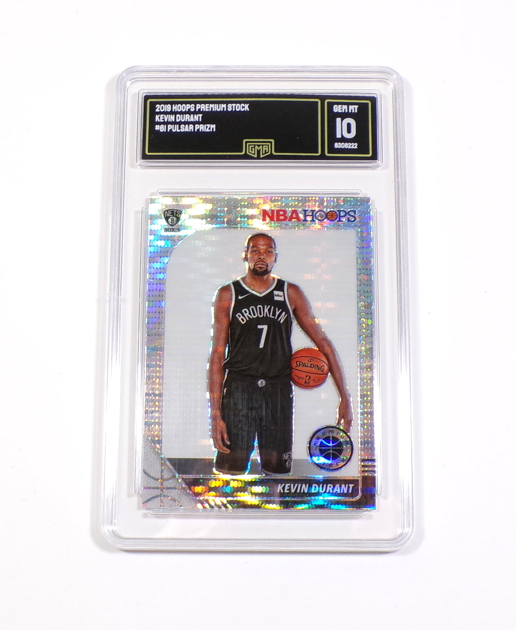 2019-20 Panini NBA Hoops Premium Stock Pulsar Prizm Kevin Durant #61 GMA 10