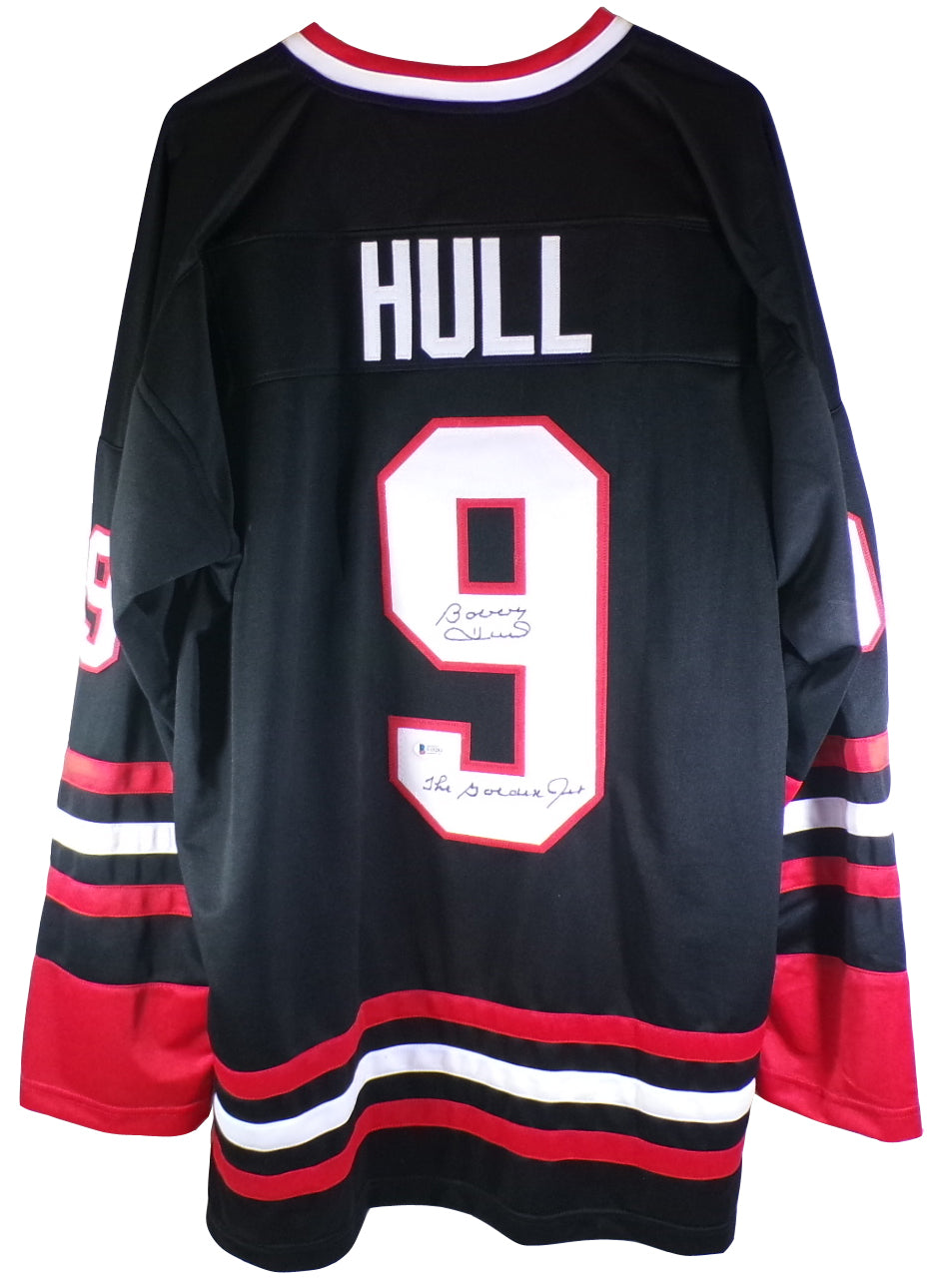 Bobby Hull #9 Signed Chicago Blackhawks Hockey Jersey Autograph Auto BAS COA