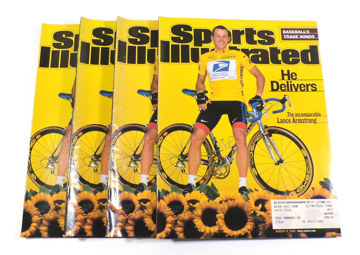 Lot of (4) Sports Illustrated August 6 2001 Magazine Lance Armstrong On Cover
