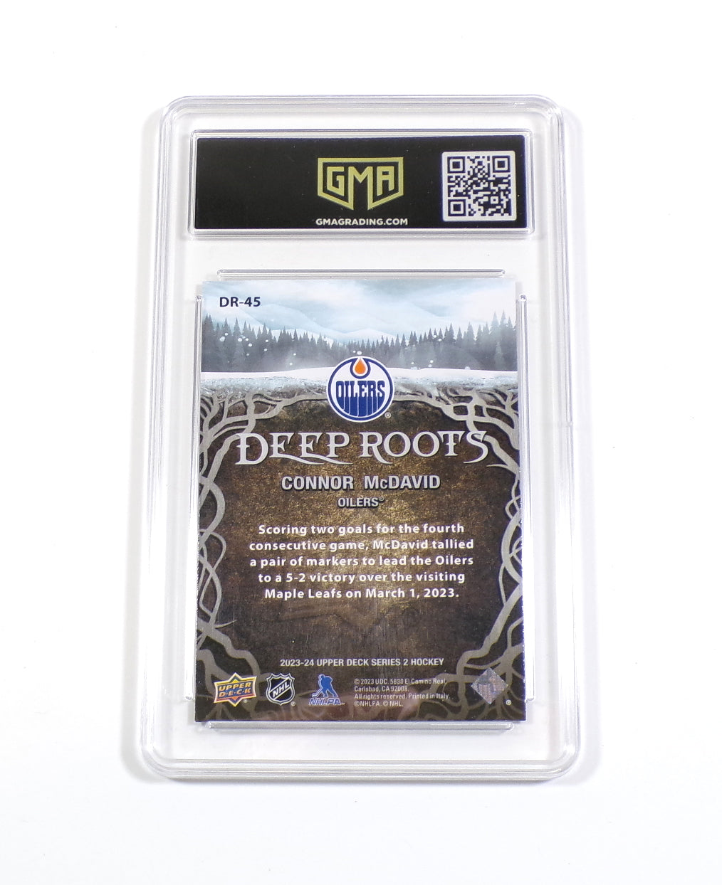 2023-24 Upper Deck Deep Roots Connor McDavid #DR-45 GMA 10 Pic2