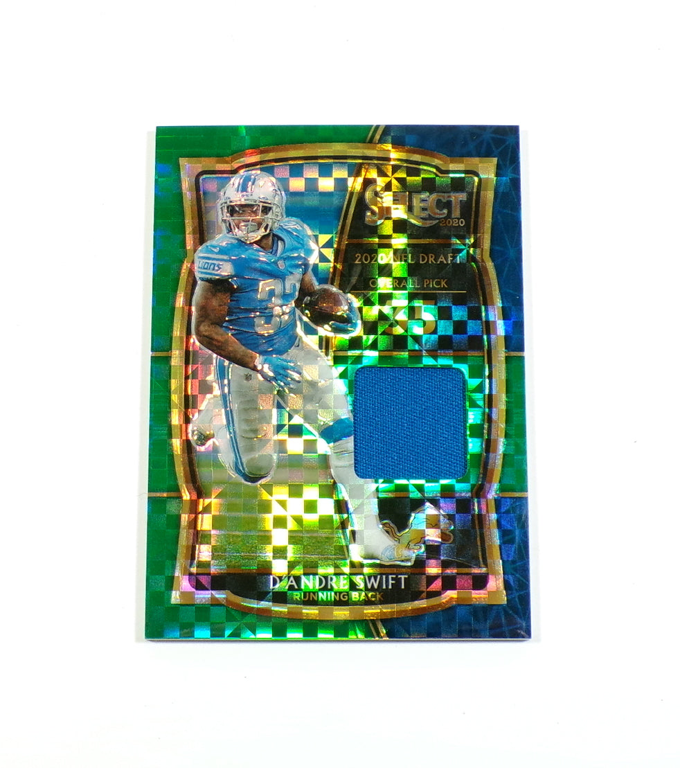 2020 Select Draft Selection Memorabilia Green Prizm D'Andre Swift RC Patch # 1/5