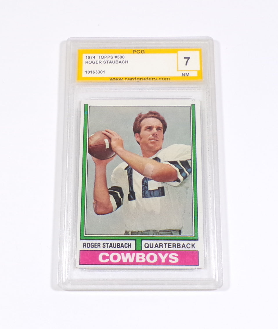 1974 Topps Roger Staubach #500 Cowboys PCG 7