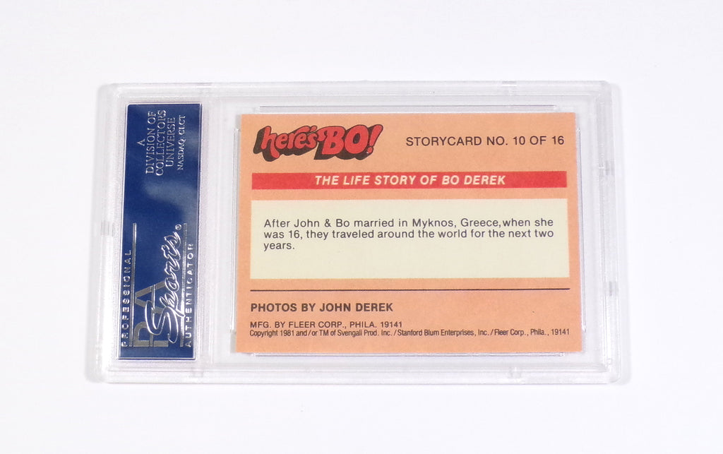1981 Fleer Here's Bo! Gimme A Great Big Kiss #56 Bo Derek PSA 10 Pic2