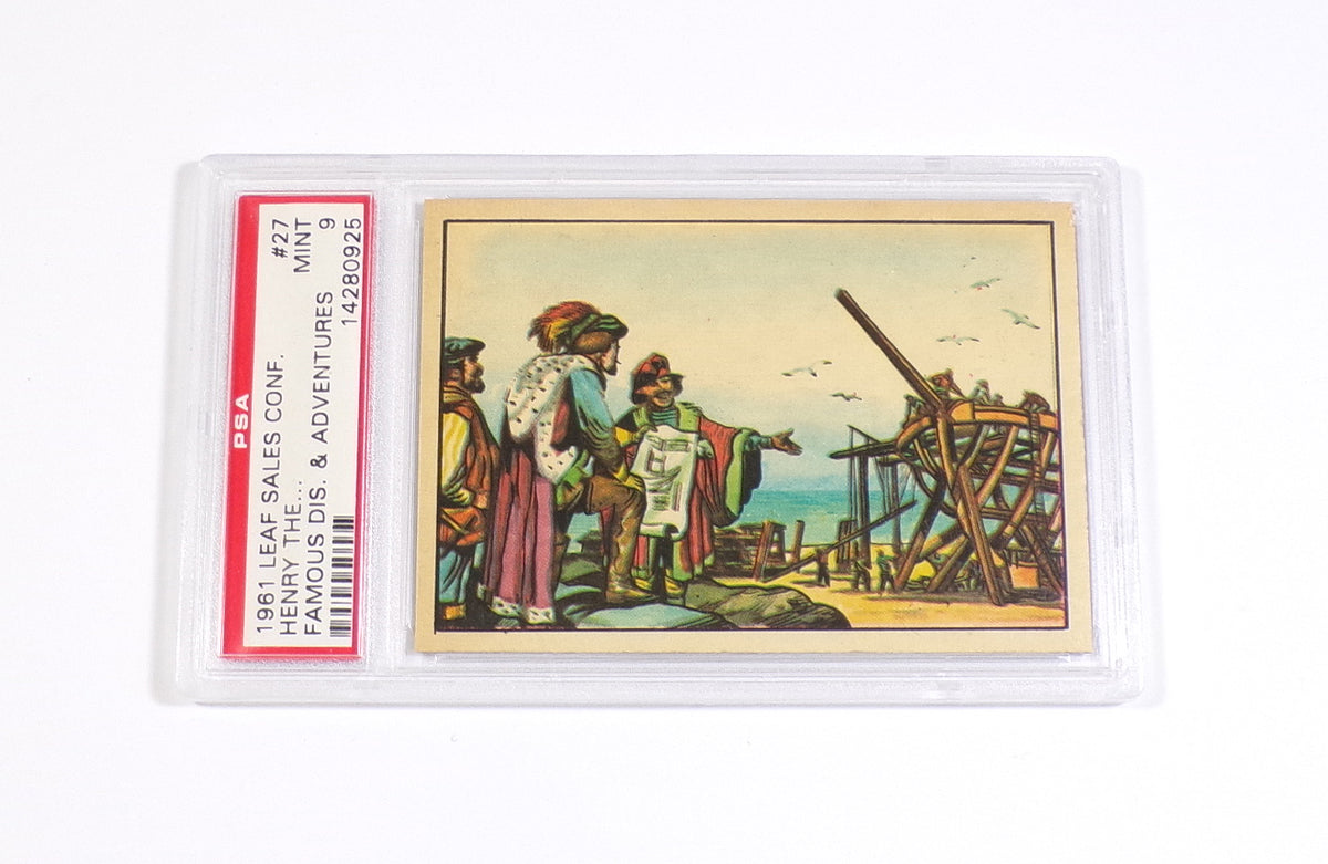 1961 Leaf Sales Famous Discoveries & Adventures Henry The Navigator #27 PSA 9