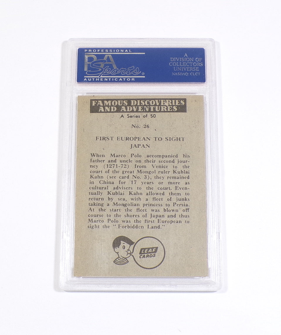 1961 Leaf Sales Famous Discoveries & Adventures First European #26 PSA 10 Pic2