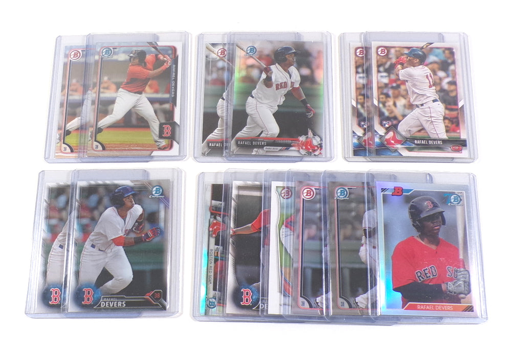 Lot of (28) Rafael Devers Assorted Cards RC's 2014 to 2018 Topps Bowman Chrome Pic2