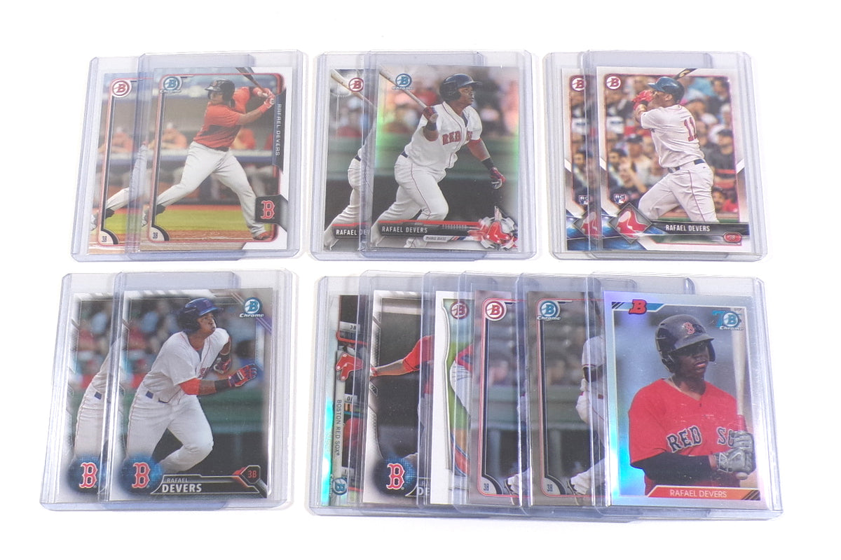 Lot of (28) Rafael Devers Assorted Cards RC's 2014 to 2018 Topps Bowman Chrome Pic2