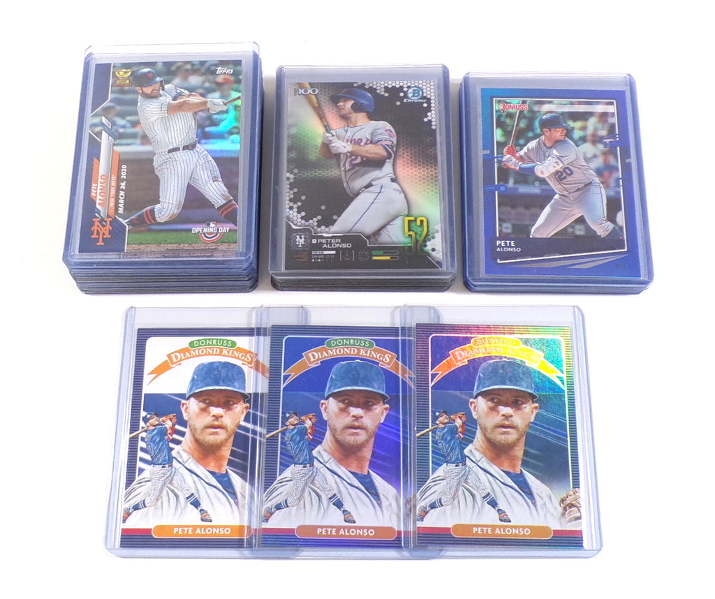 Lot of (30) Pete Alonso Assorted Cards RC's 2017 to 2020 Topps Bowman Donruss