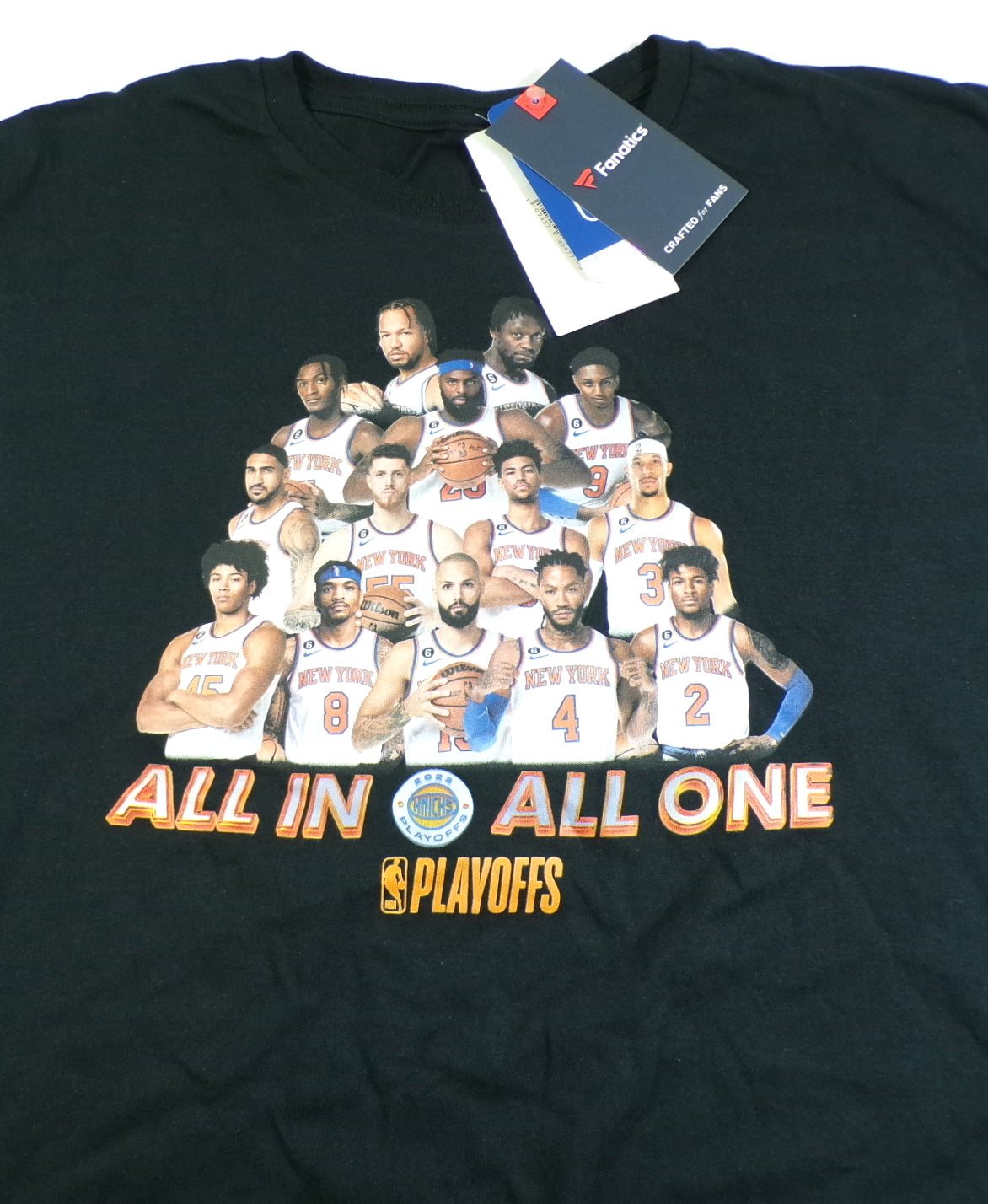 New York Knicks All In All One 2023 NBA Playoffs Fanatics T-Shirt Tee Black L Pic2