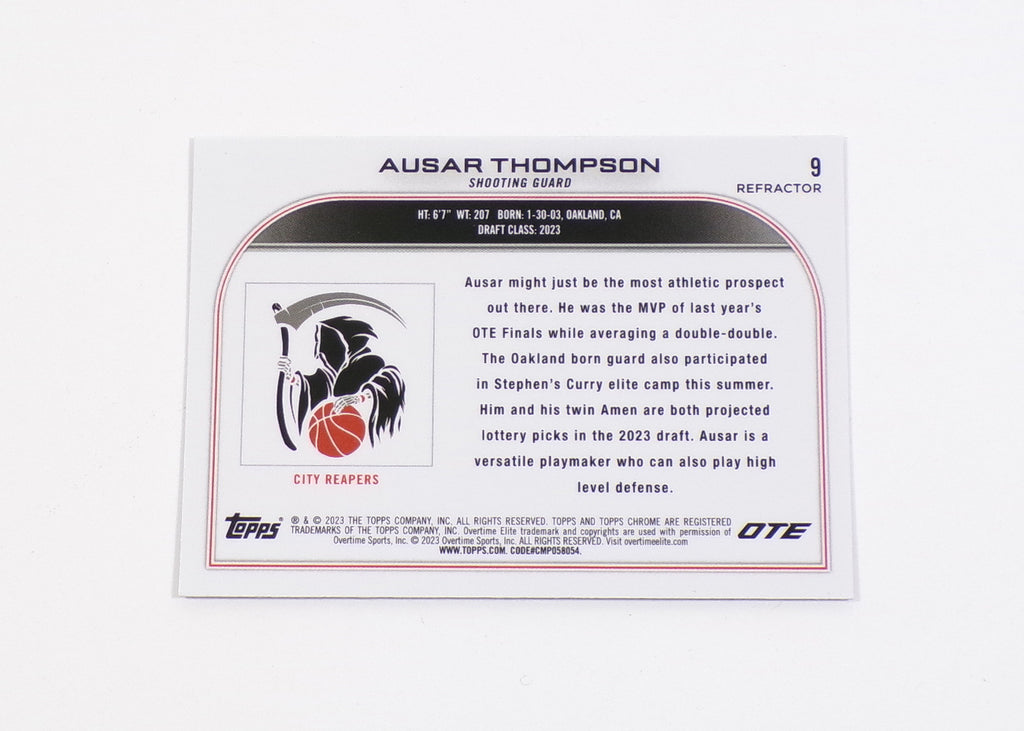 2022-23 Topps Chrome Overtime Elite OTE Refractor Ausar Thompson #9 Pic2