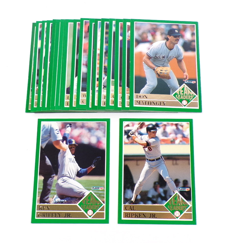 1992 Fleer Team Leaders Complete Insert Set (20) Griffey Jr. Ripken Mattingly