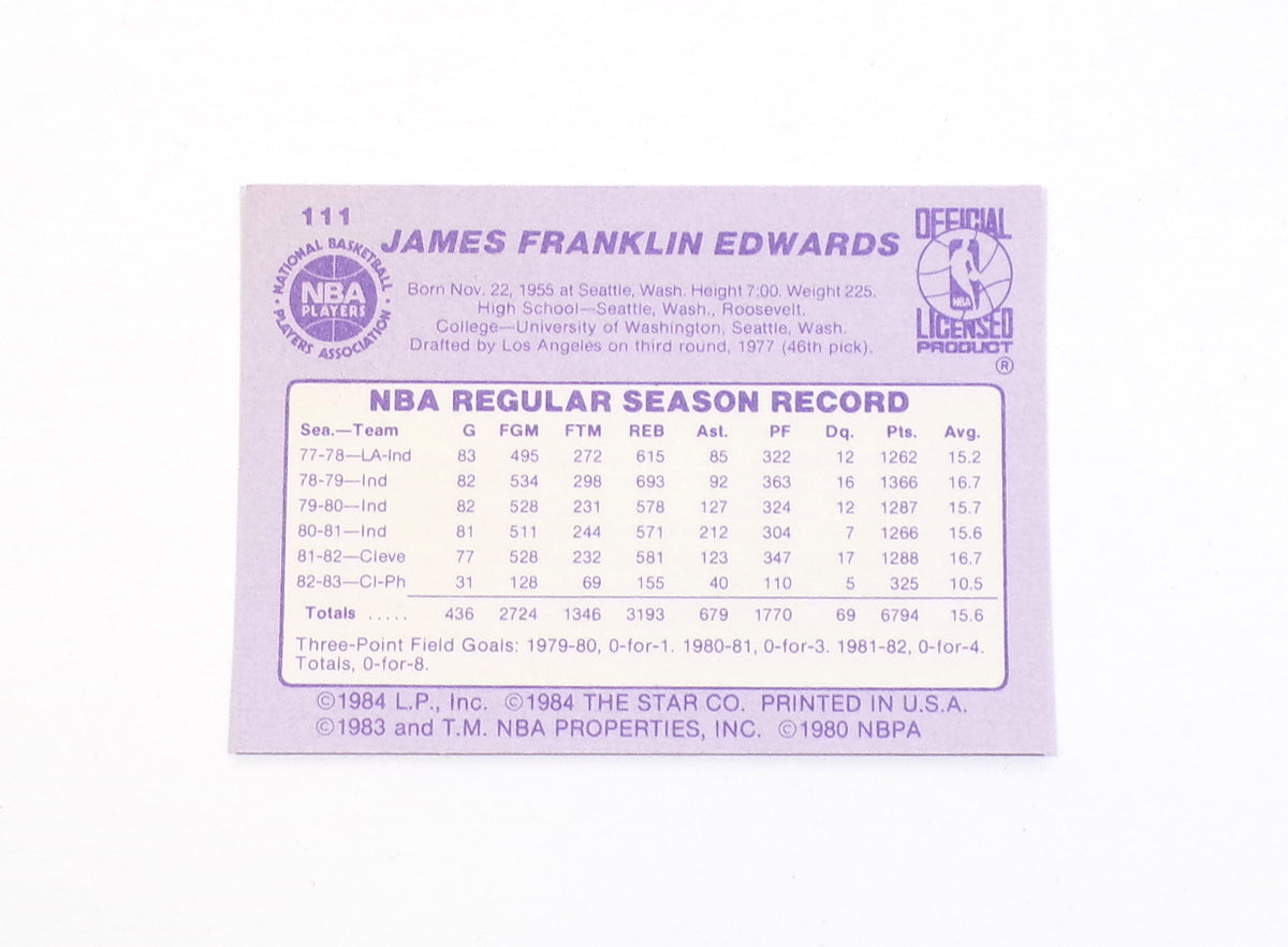 1983-84 Star James Edwards #111 Suns Nm/Mt Pic2
