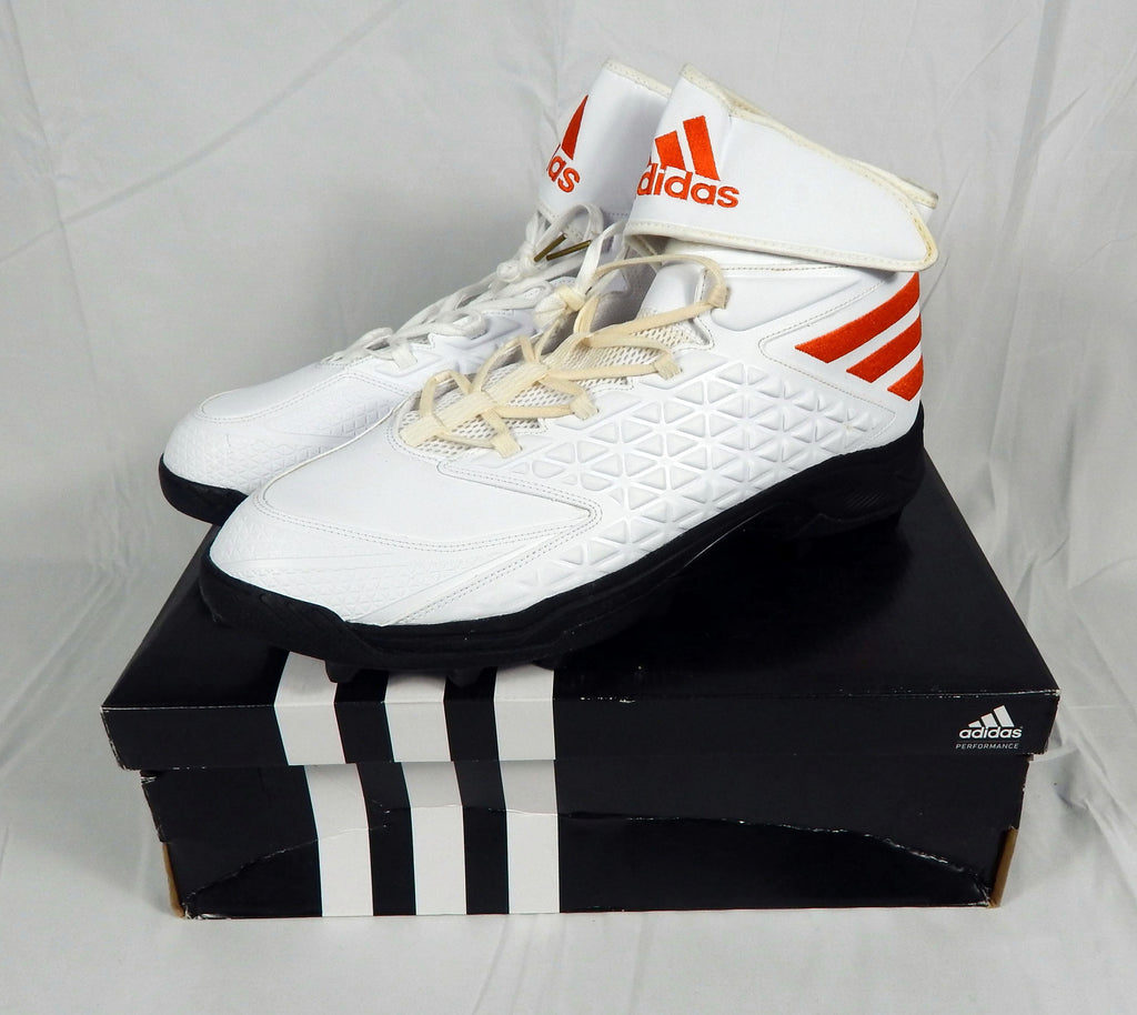 Adidas Freak Hightop Hurricanes Wht/Orange Football Cleats Size 18 B39116