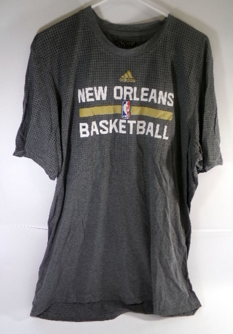 2015-16 New Orleans Pelicans Team Issued Grey Short Sleeve Training Shirt Size LT