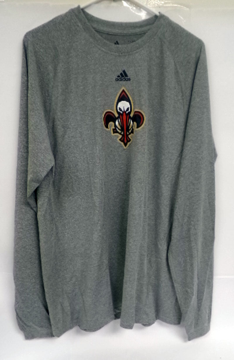 New Orleans Pelicans Team Issued Gray Long Sleeve  Shirt Size LT Style 2