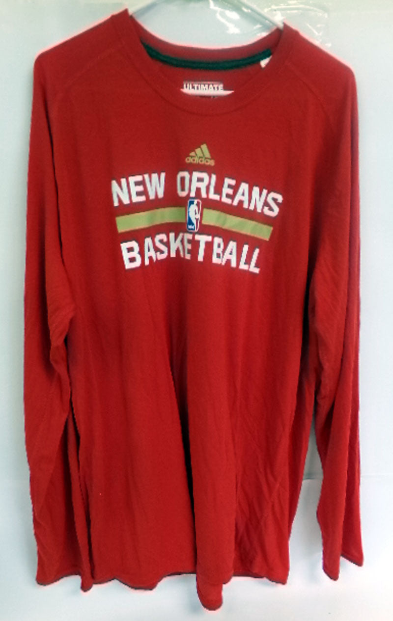 New Size 2XLT Orleans Pelicans Team Issue Red Long Sleeve Basketball Training Shirt