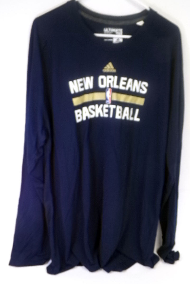 New Size 2XLT Orleans Pelicans Team Issue Blue Long Sleeve Basketball Training Shirt