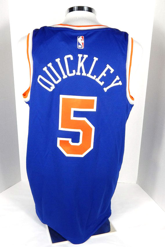2020-21 Mens New York Knicks Immanuel Quickley #5 Swingman Blue Jersey Nike 52 Pic2