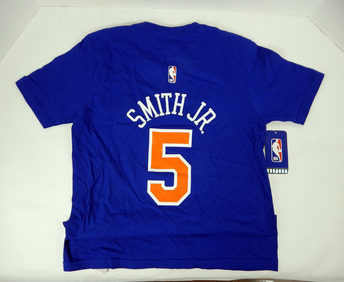 2017-18 Youth New York Knicks Dennis Smith Jr #5 N&N Blue T-Shirt Nike M Pic2